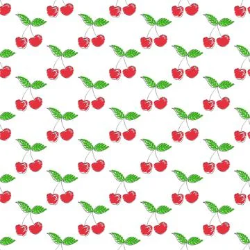 Cherry. Seamless pattern for simple backgrounds, textures, and packaging Stock Illustration