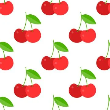 Cherry seamless pattern for use as wrapping paper gift or wallpaper and print Illustrazione stock
