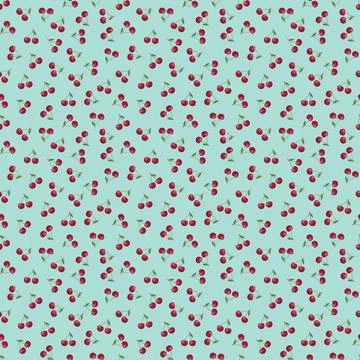 Cherry seamless pattern. Vegan organic eco fruit background. vector illustrat Stockillustratie