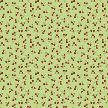 Cherry seamless pattern. Vegan organic eco fruit background. vector illustrat Stock Illustration