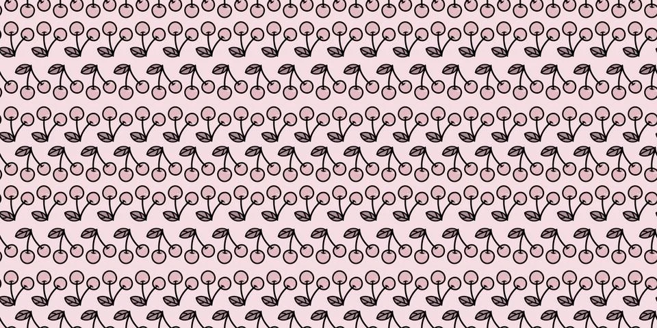 Cherry seamless repeat pattern background. Illustrazione stock