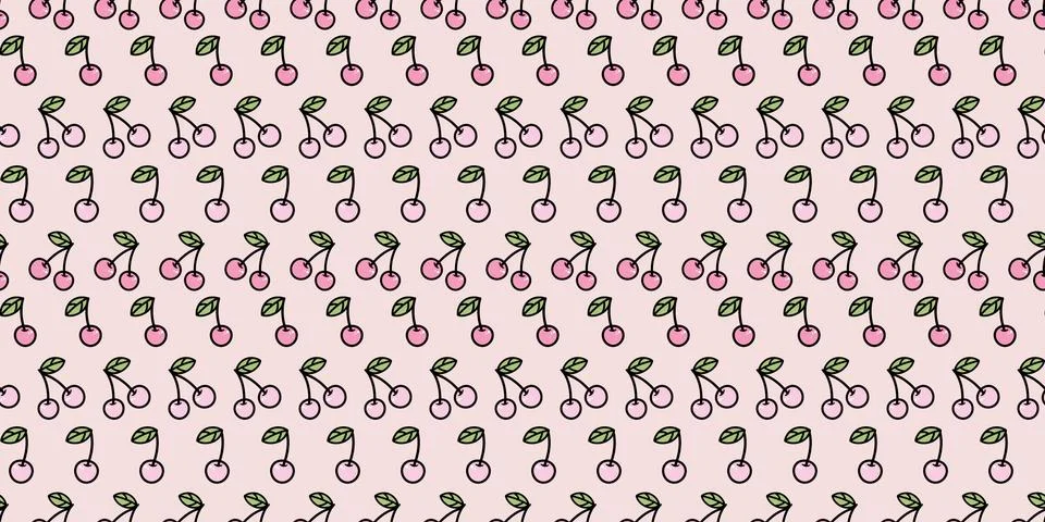 Cherry seamless repeat pattern background. Illustrazione stock