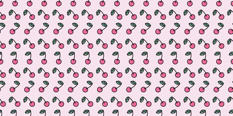 Cherry seamless repeat pattern background. Stock Illustration