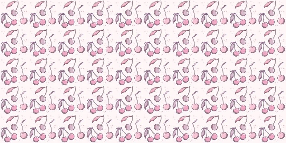 Cherry seamless repeat pattern vector background Stock Illustration