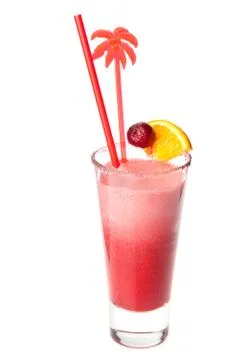 Cherry shake with orange slice Foto stock