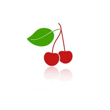 Cherry silhouette. Stock Illustration