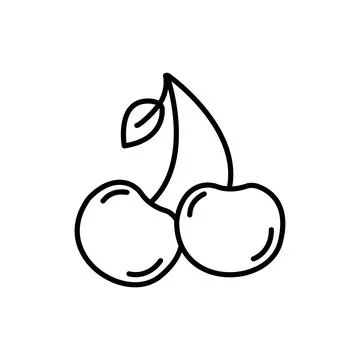 Cherry simple icon vector. Flat design.ai Stock Illustration