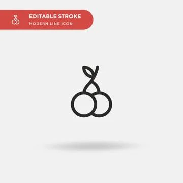 Cherry Simple vector icon. Illustration symbol design template for web mobile Stock Illustration