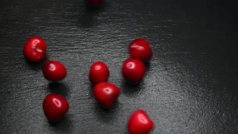 Cherry in slow motion on a dark background Stock Footage 132604628