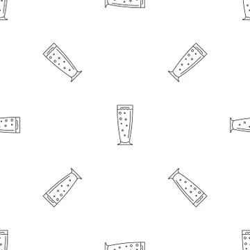 Cherry smoothie pattern seamless Stock Illustration