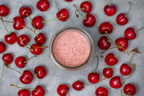 Cherry smoothie Stock Photos