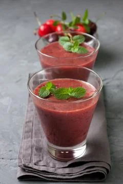 Cherry smoothies Stock Photos