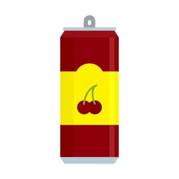 Cherry soda icon flat isolated vector Stock Illustration