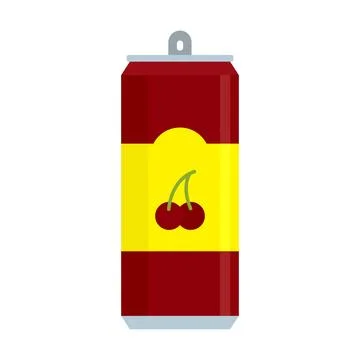 Cherry soda icon flat isolated Stock Illustration