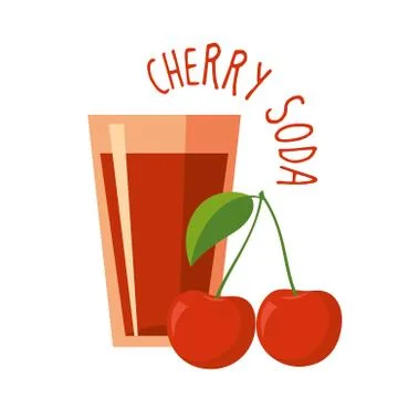 Cherry soda vector illustration Stock Illustration