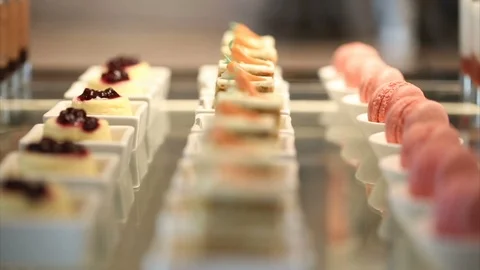 Cherry sponge cake powder Video stock 126891715