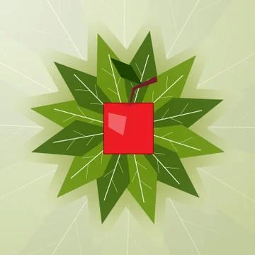 Cherry square shape Illustrazione stock