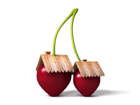 Cherry stylized house Illustrazione stock