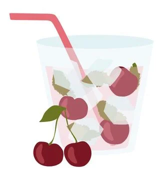 Cherry Summer Lemonade. Stock Illustration