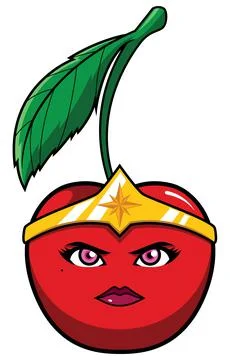 Cherry Superhero Mascot Stock Illustration