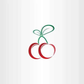 Cherry symbol design element Stock Illustration