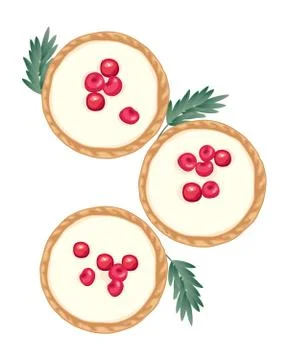 Cherry tartlets Stock Illustration