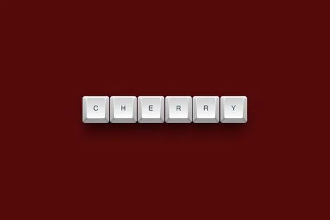 Cherry text on a 3d keyboard button with shadow concept series Иллюстрация