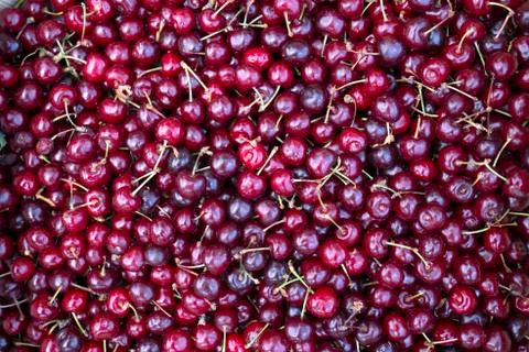 Cherry texture, stack of cherries, red fruits, spring, healthy food Foto stock