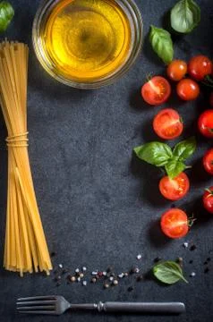 Cherry tomato and spaghetti Foto stock