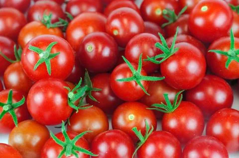 Cherry tomato background Stock Photos