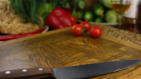 Cherry Tomato Cut Stock Footage 59994583