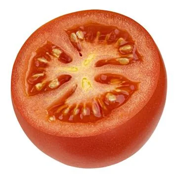 Cherry tomato slice isolated on white background with clipping path Stock Photos