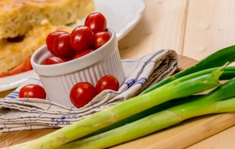 Cherry tomato on table Stock Photos