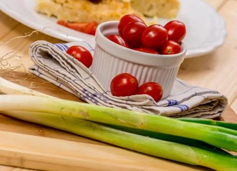 Cherry tomato on table Stock Photos