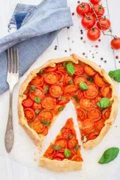 Cherry tomato tart Stock Photos