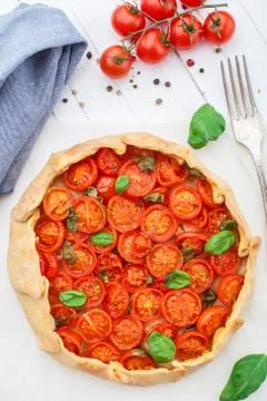 Cherry tomato tart Stock Photos