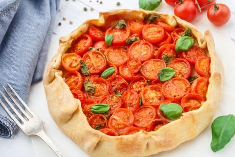 Cherry tomato tart Stock Photos