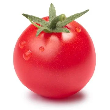 Cherry tomato (Tiny Tom) with sepal, paths Stock Photos
