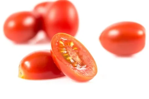 Cherry tomato on white Stock Photos