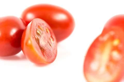 Cherry tomato on white Stock Photos