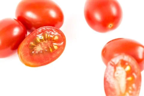 Cherry tomato on white Stock Photos
