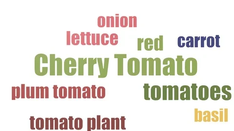 Cherry Tomato Wordcloud Animated On White Background 動画素材 103558700