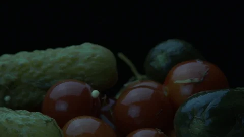 Cherry tomatoes and cucumbers pickles 스톡 동영상 86514806