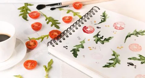 Cherry tomatoes ans arugula Stock Photos