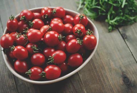 Cherry tomatoes in a bowl Stock Photos