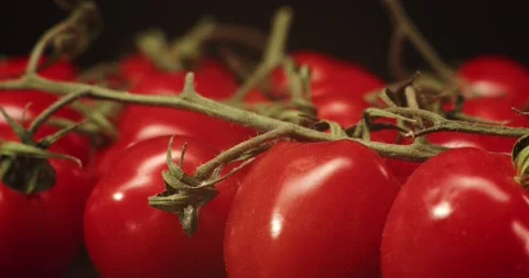 Cherry tomatoes close-up, Motion. Rotation. Stock Footage 234541867
