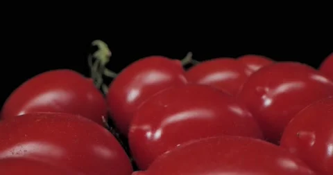 Cherry tomatoes close-up, Motion. Rotation. Vídeo Stock 234544258