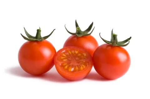 Cherry tomatoes cutout Stock Photos