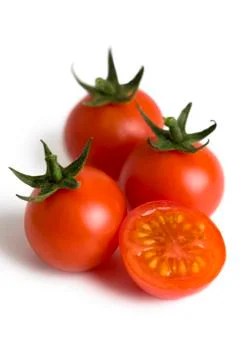 Cherry tomatoes cutout Foto stock