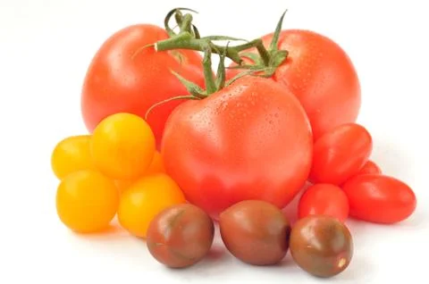 Cherry tomatoes of different colors Stock Photos